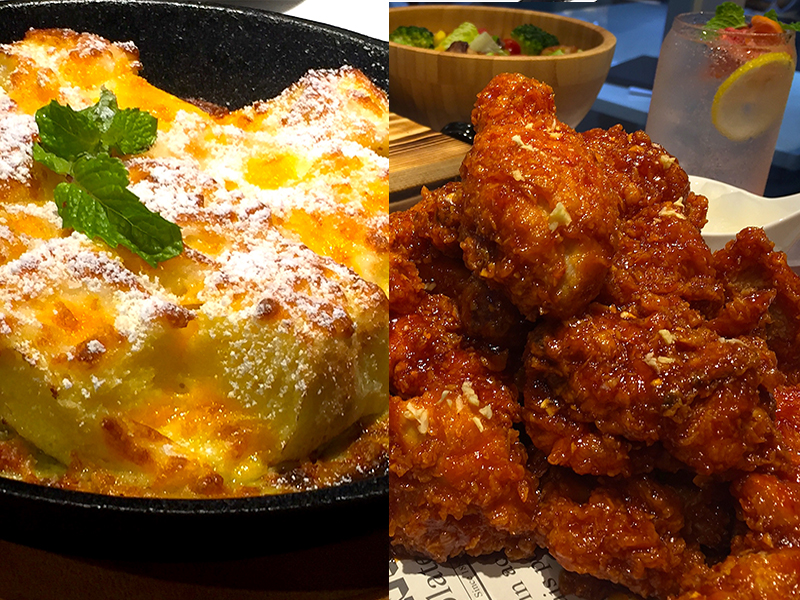 ▲台灣知名便利商店集團從韓國獨家引進道地口味，除了招牌炸雞，「湯匙美食」也是主打之一，搭配甜鹹的披薩、甜點，讓韓國流行餐飲的當紅美味在台灣就能品嚐。（圖／記者黃仁杰攝,2019.11.21）