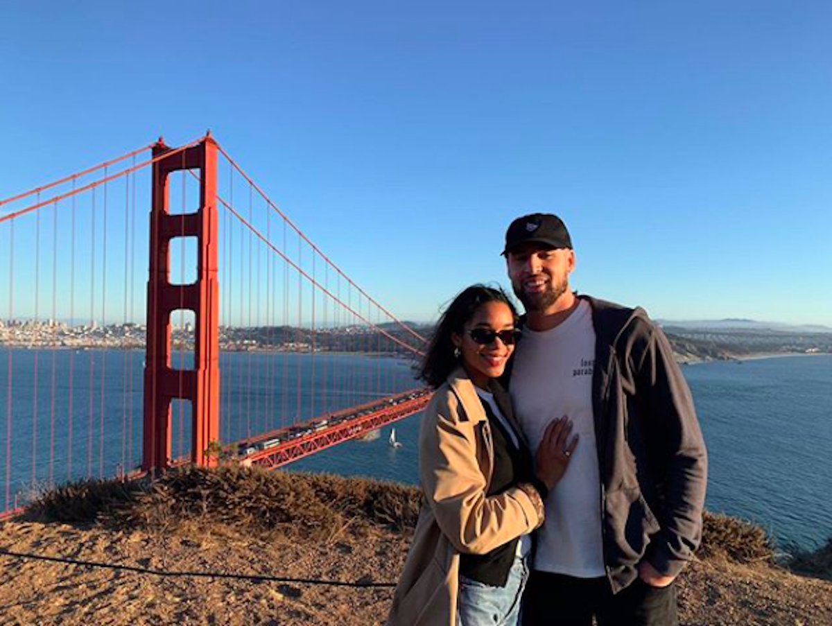 Klay Thompson與女友合照。（圖／取自Klay Thompson IG）