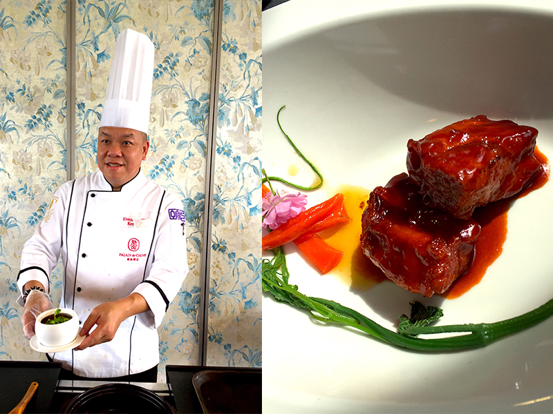 ▲日月潭旁的5星級酒店開幕米其林3星主廚陳偉強（左）同名餐廳，用拿手的創意粵菜料理搭配享富盛名的日月潭美景，提前把米其林的星級美味帶進中部地區。（圖／記者黃仁杰攝）