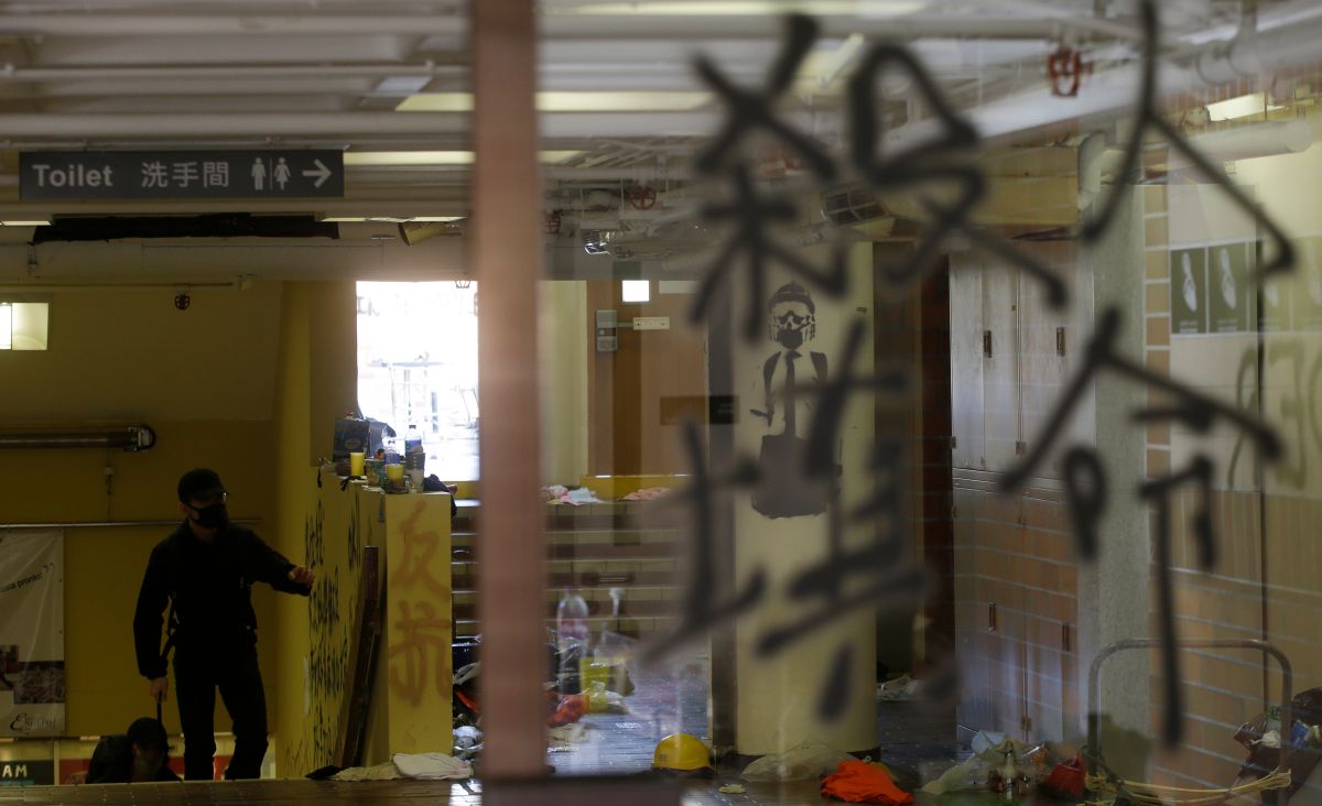 ▲香港理工大學的「圍城記」已持續近一週。（圖／美聯社／達志影像）
