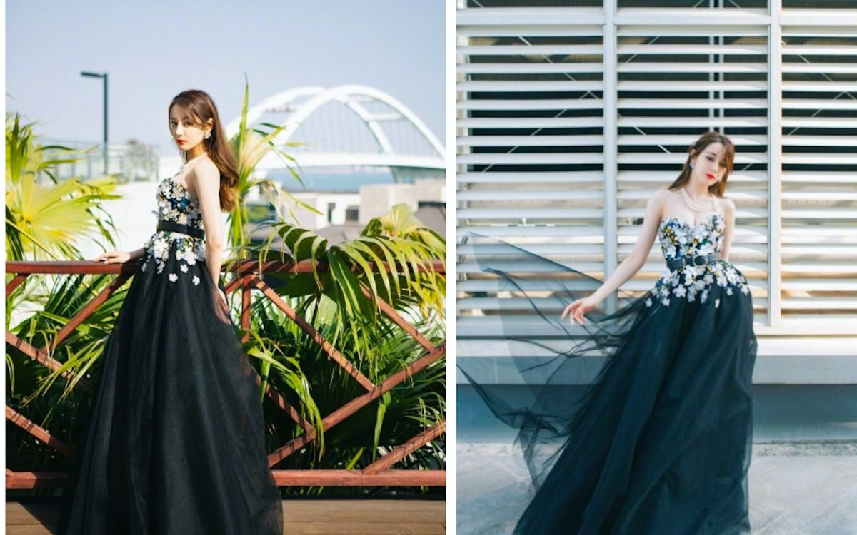 ▲迪麗熱巴走金雞紅毯，沒想到耳環疑似掉了一只。（圖／翻攝微博）