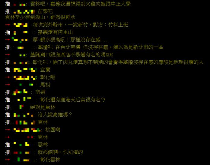 ▲網友於 PTT 討論最沒存在感的縣市。（圖／翻攝自PTT）