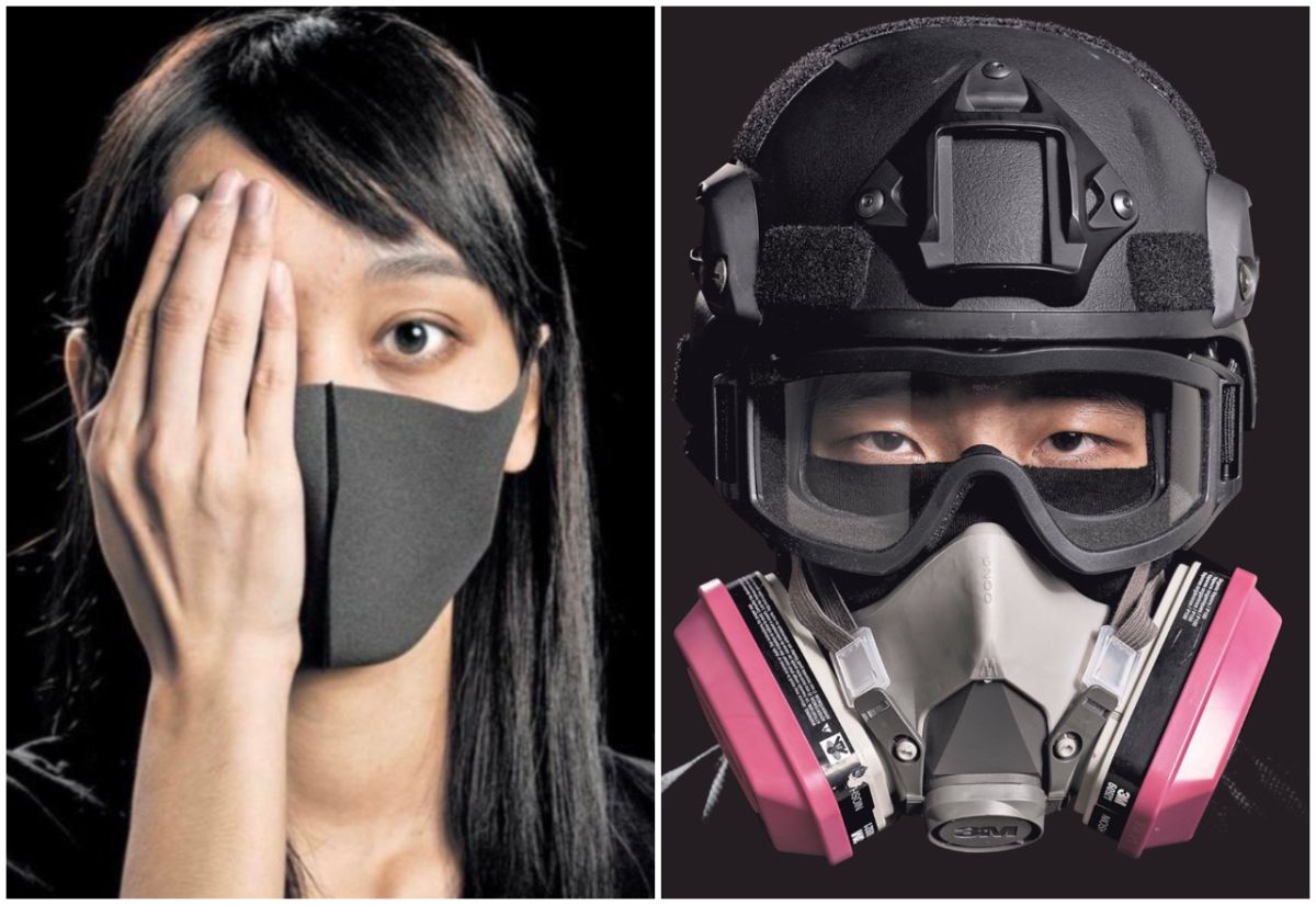 ▲香港「爆眼少女」登上《紐約時報》頭版。（圖／翻攝自 @photojaouralsim 推特／林亦非攝 Twitter@LamYikFei ）