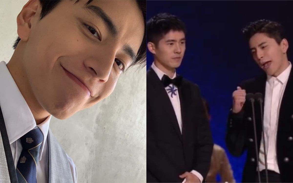 ▲王大陸昨晚在金雞獎出糗。（圖／IG、CCTV微博）