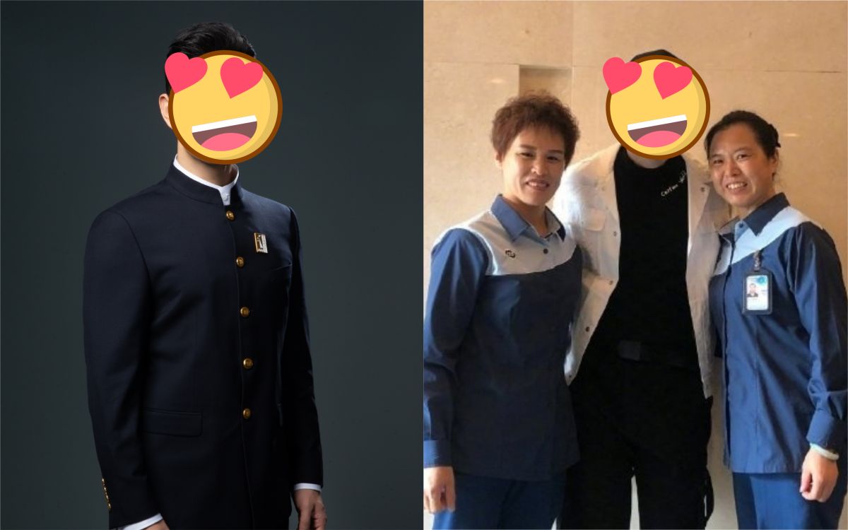 ▲2名清潔阿姨和大咖男神合照，引發熱議。（圖／微博）