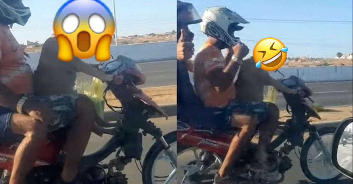 ▲超狂機車三貼神技術！駕駛曝光眾人全笑翻。（圖／翻攝自影片）