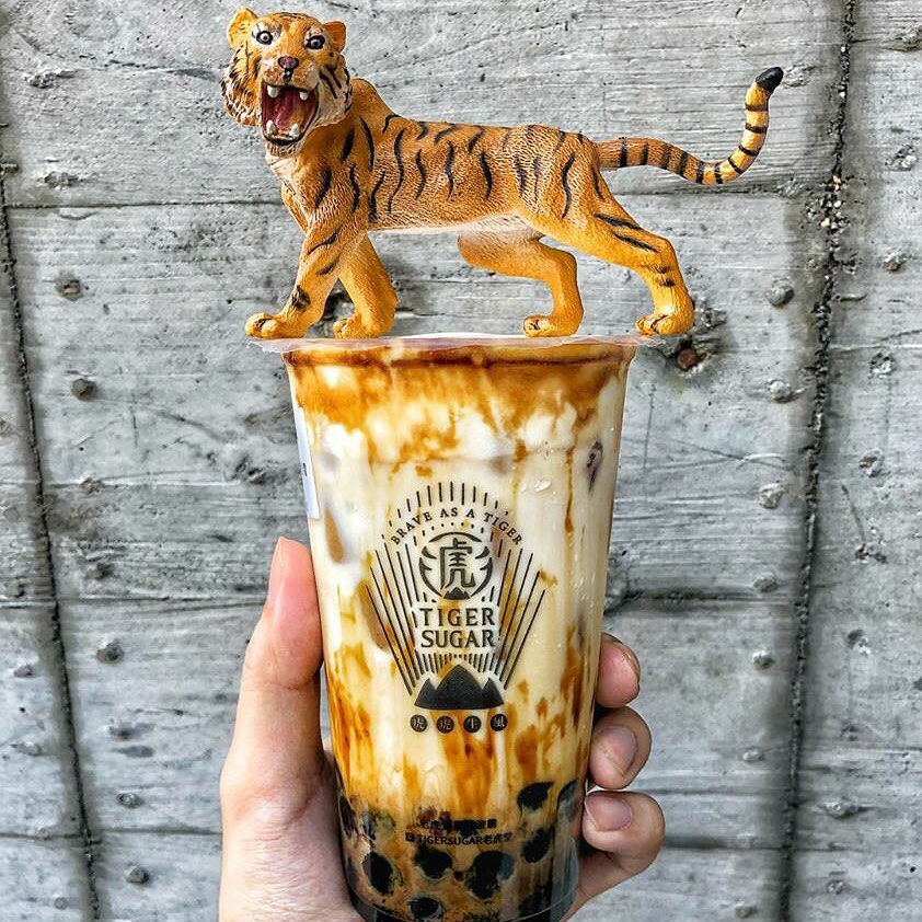 老虎堂黑糖珍奶紅到南韓。（Tigersugar Korea Facebook）