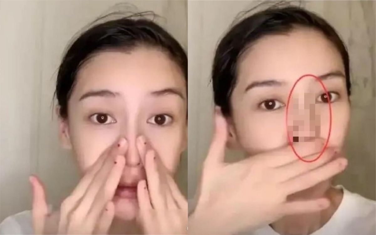 ▲Angelababy開直播卸妝，鼻樑大幅度彎曲引發話題。（圖／微博）