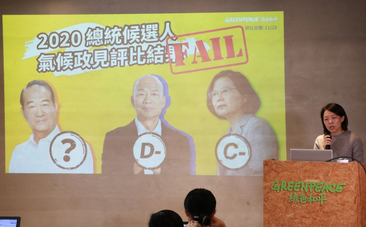 ▲綠色和平公布首波2020氣候領袖政見評比。（圖／綠色和平提供）