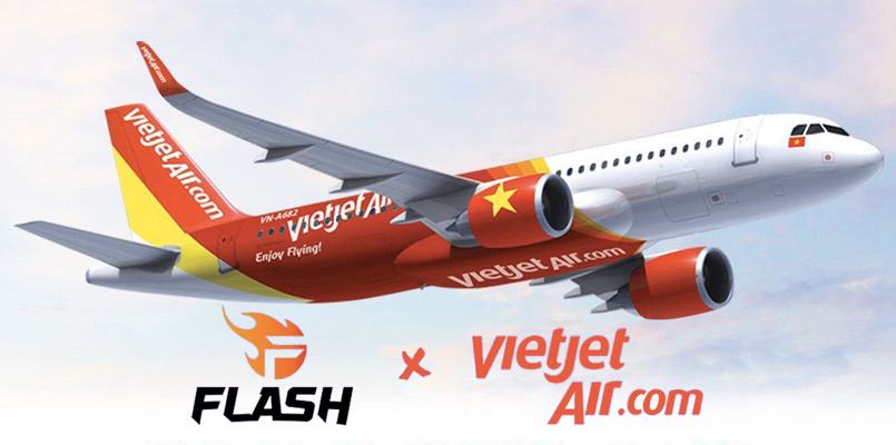 越捷航空（Vietjet Air）與FL簽下為期一年的贊助合約。 圖：翻攝自Team Flash twitter
