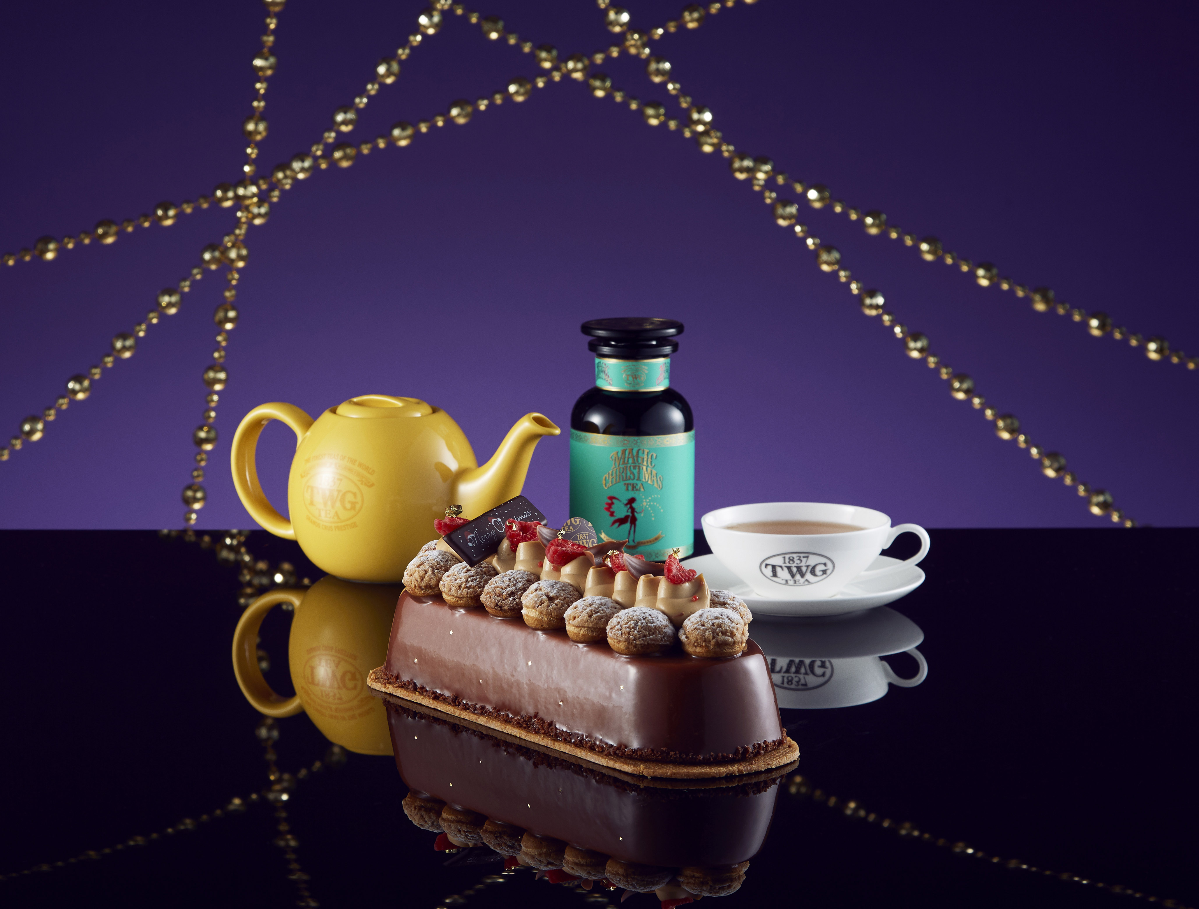 ▲巧克力紅茶香慕斯耶誕木材蛋糕，12月16日開賣。（圖／TWG TEA 提供）