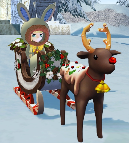 《新瑪奇》冬天雪花樹活動獎勵－聖誕搖晃鹿椅子、魯道夫人偶、雪橇椅子