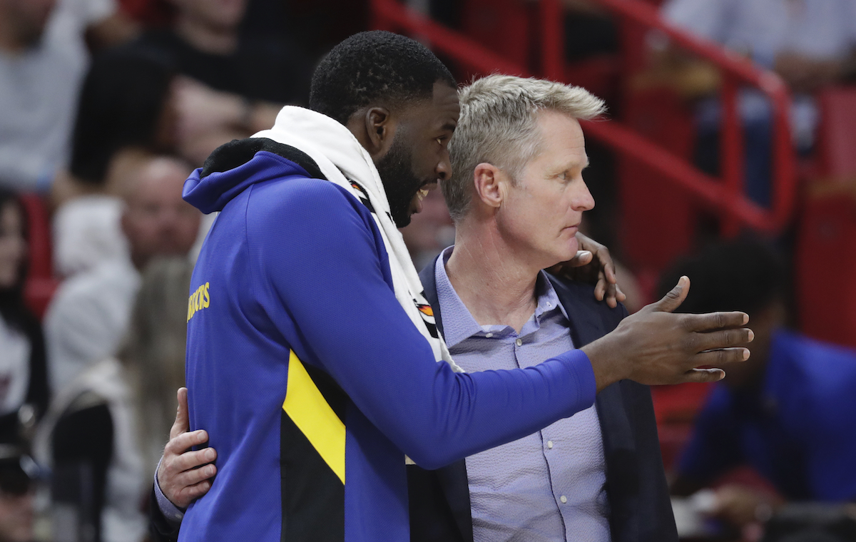 Draymond Green與總教練Steve Kerr（圖／美聯社／達志影像）