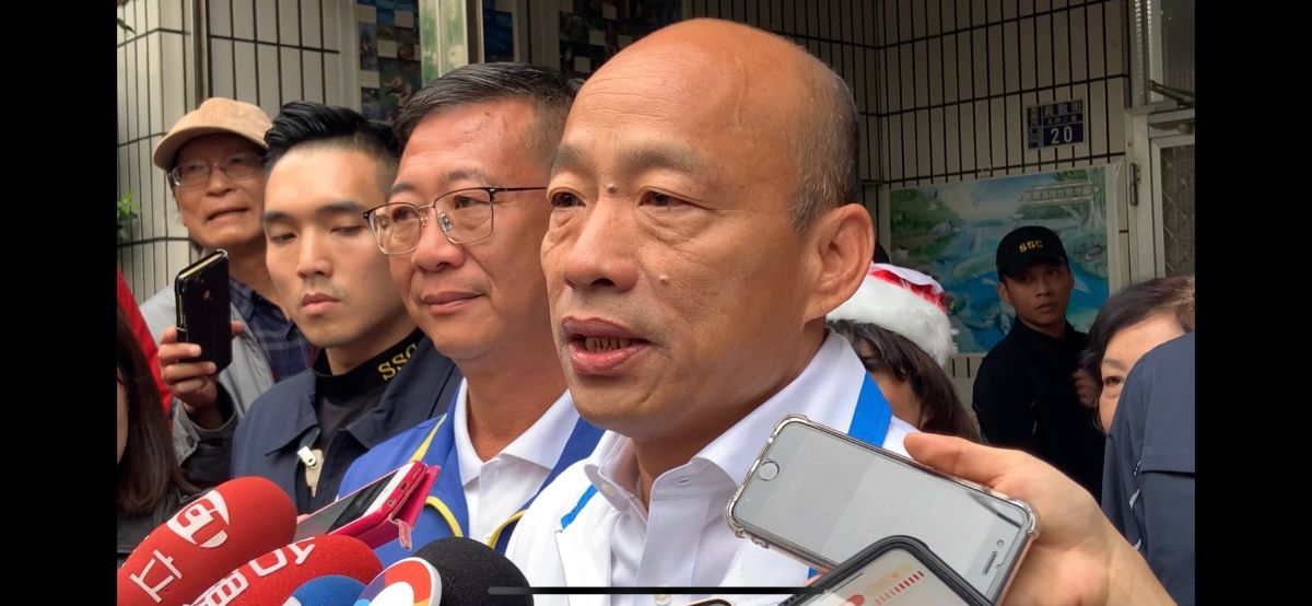 韓國瑜質疑央廣拿納稅人的錢打擊執政黨的對手，北檢應該立案調查。 (圖/記者吳承翰攝)