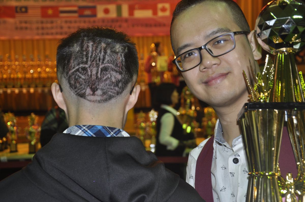 ▲藝術髮刻是今年新開的賽組，石虎髮刻作品亮眼。（圖／記者葉靜美攝，2019.12.06）