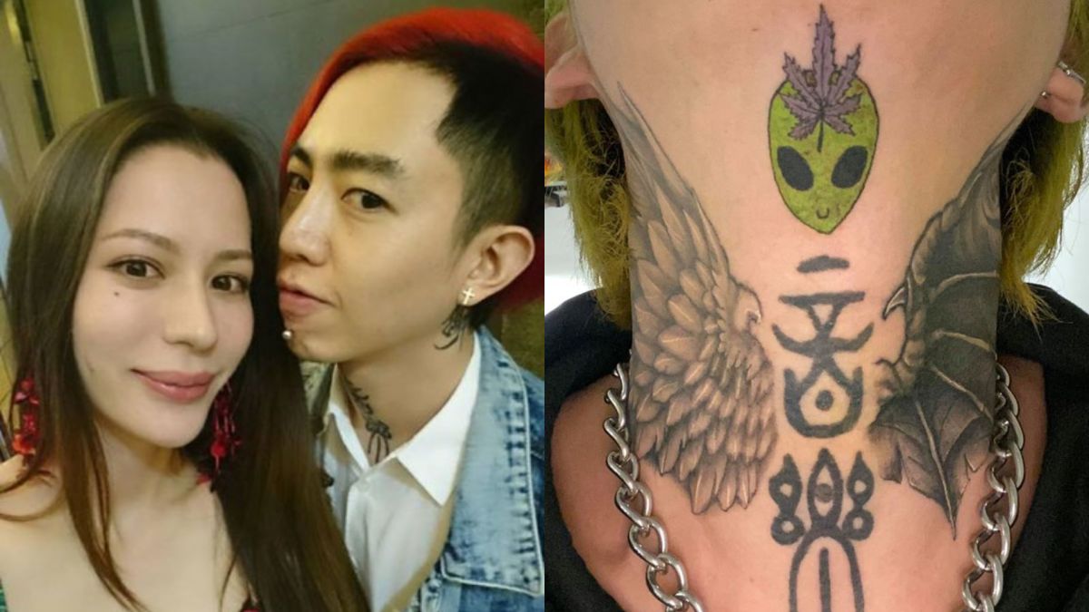 ▲謝和弦曬大麻新刺青開酸老婆Keanna。（圖／IG）