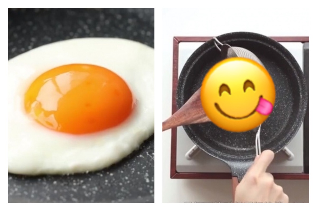▲主婦曝完美「太陽蛋煎法」超漂亮。(圖／翻攝自影片)