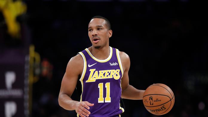 ▲Los Angeles Lakers' Avery Bradley (11) during an NBA basketball game against the Miami Heat Friday, Nov. 8, 2019, in Los Angeles. (AP Photo/Marcio Jose Sanchez)