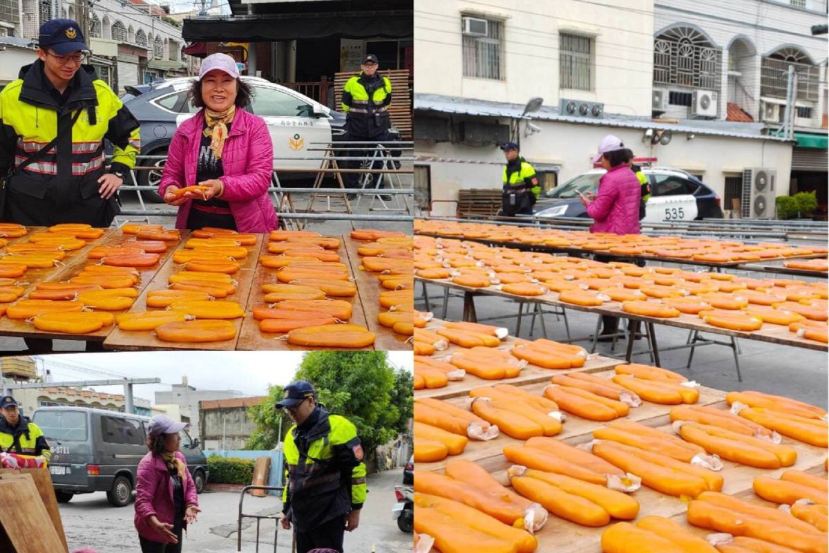 ▲增加轄內烏魚子業者的巡邏班次及防竊宣導。（圖／北港警分局提供）