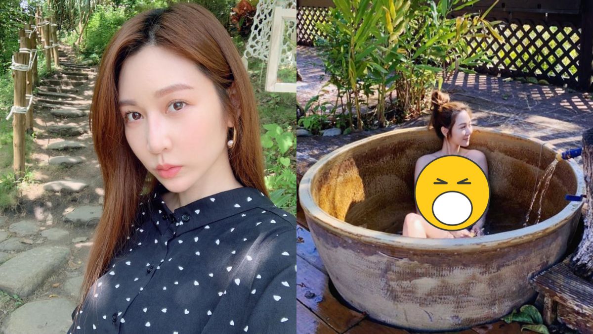 ▲曾莞婷分享泡湯照，傲人上圍吸睛。（圖／臉書）