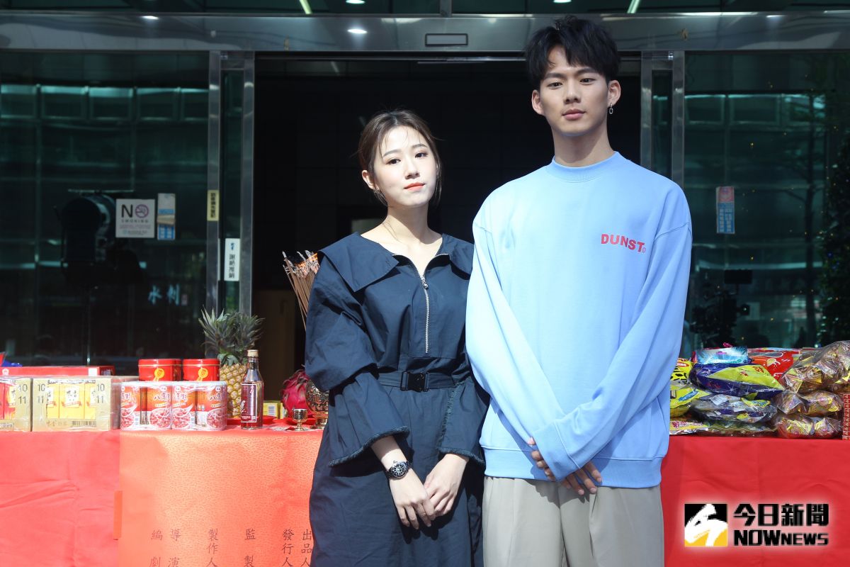 ▲女主角方志友、男主角吳念軒出席《粉紅色時光》開鏡儀式。（圖／記者葉政勳攝 , 2019.12.13）