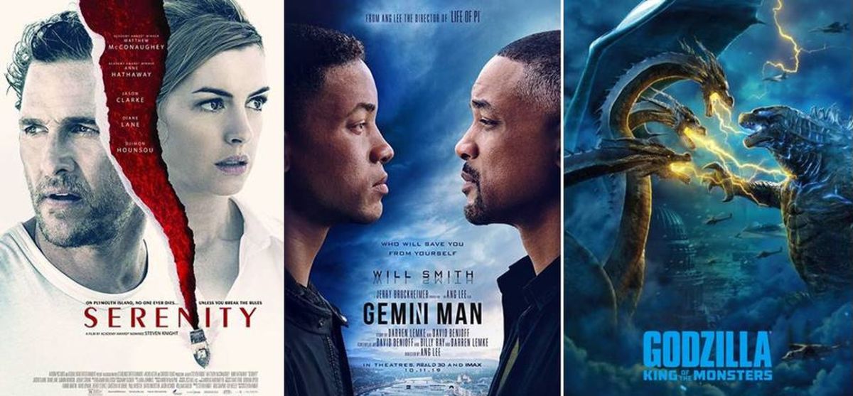 ▲（左起）《驚濤佈局》、《雙子殺手》、《哥吉拉II》被雜誌評為2019爛片前三名。（圖／劇照）
