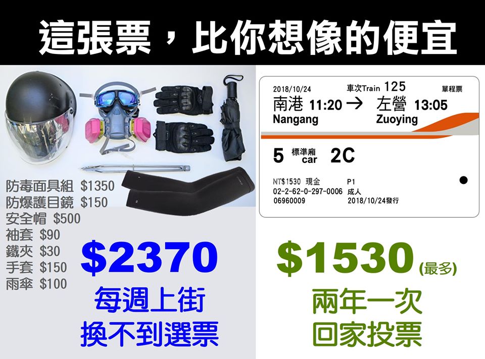 ▲一張對比圖讓人秒懂返鄉投票的價值。（圖／翻攝自台灣肉圓世界同行臉書）