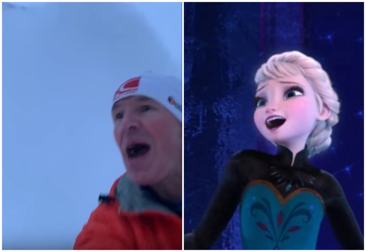 ▲加拿大大叔面對雪崩，不慌不忙。（圖／翻攝自影片）