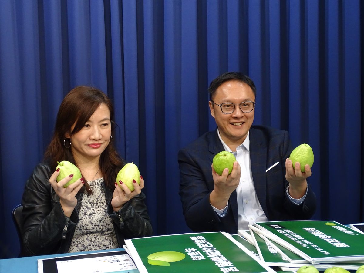 ▲韓國瑜競選辦公室總發言人王淺秋、發言人鄭照新，16日於國民黨中央黨部召開「那些年，宮廟總統開的芭樂票！」記者會，列舉蔡政府執政跳票政見。（圖／記者呂炯昌攝, 2019.12.16）