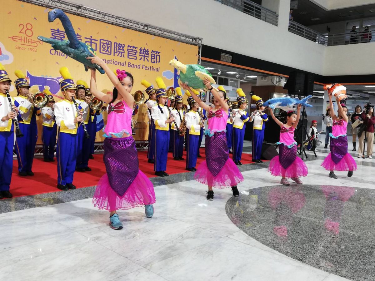 ▲國際管樂節記者會上，博愛國小管樂團擔綱演出。（圖/記者邱嘉琪攝，2019.12.17）