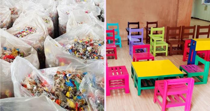 菲律賓積極將塑膠回收改造成「課桌椅」

