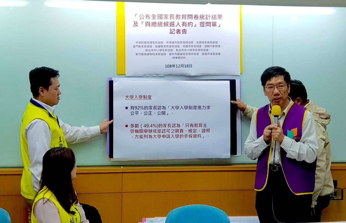 ▲全國家長會長聯盟，進行全國家長教育問卷調查，在今（18）日公布，夜列出11個教育問題，同時在將在22日與3位總統候選人舉辦座談。（圖／全長聯提供）