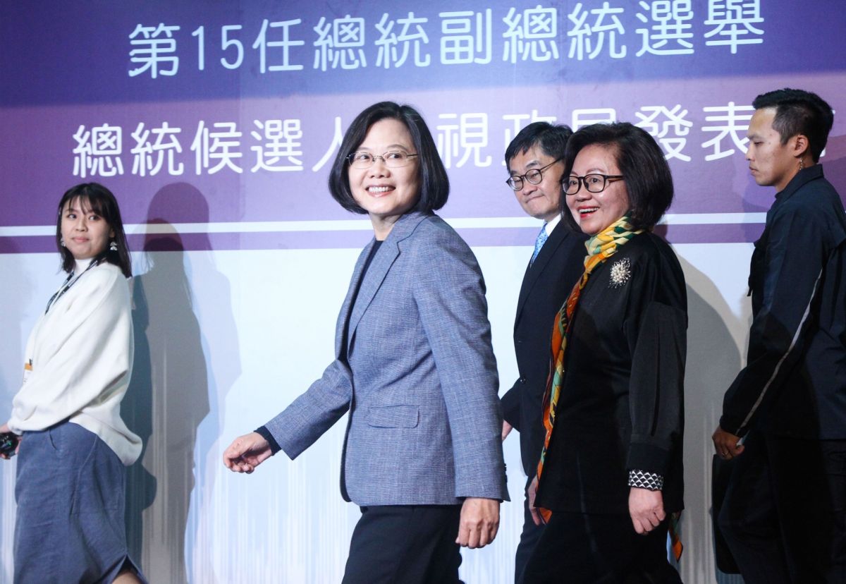 ▲蔡英文參加第15屆總統候選人第一場政見發表會。（記者／葉政勳攝）