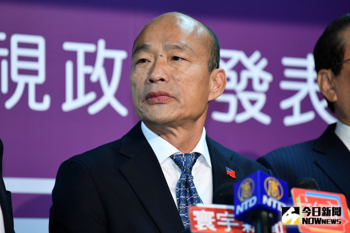 韓國瑜參加第15屆總統候選人第一場政見發表會後接受媒體聯訪。（圖／記者林柏年攝 , 2019.12.18）