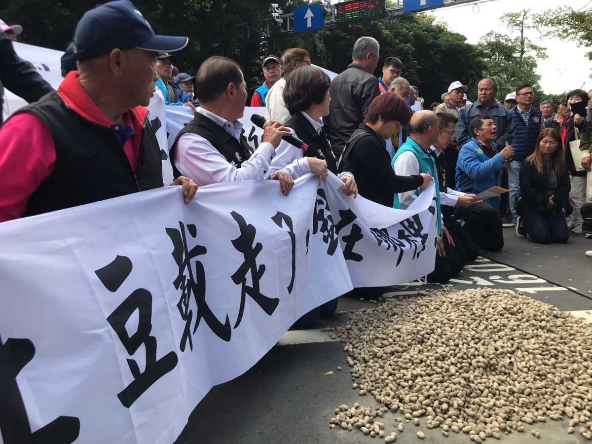 ▲雲林縣議會副議長蘇俊豪等議員今（19）日號召200多位農民，北上至行政院農委會陳情。（圖／記者賴志昶攝）