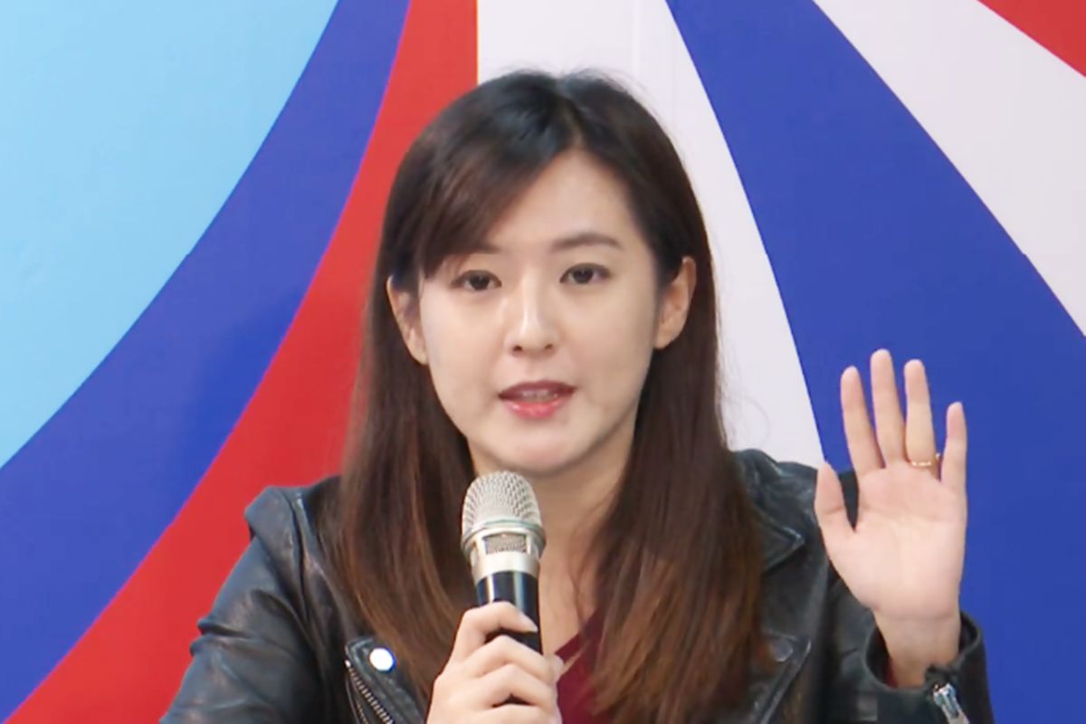 韓國競選辦公室發言人何庭歡。( 圖 / 記者陳弘志攝 )