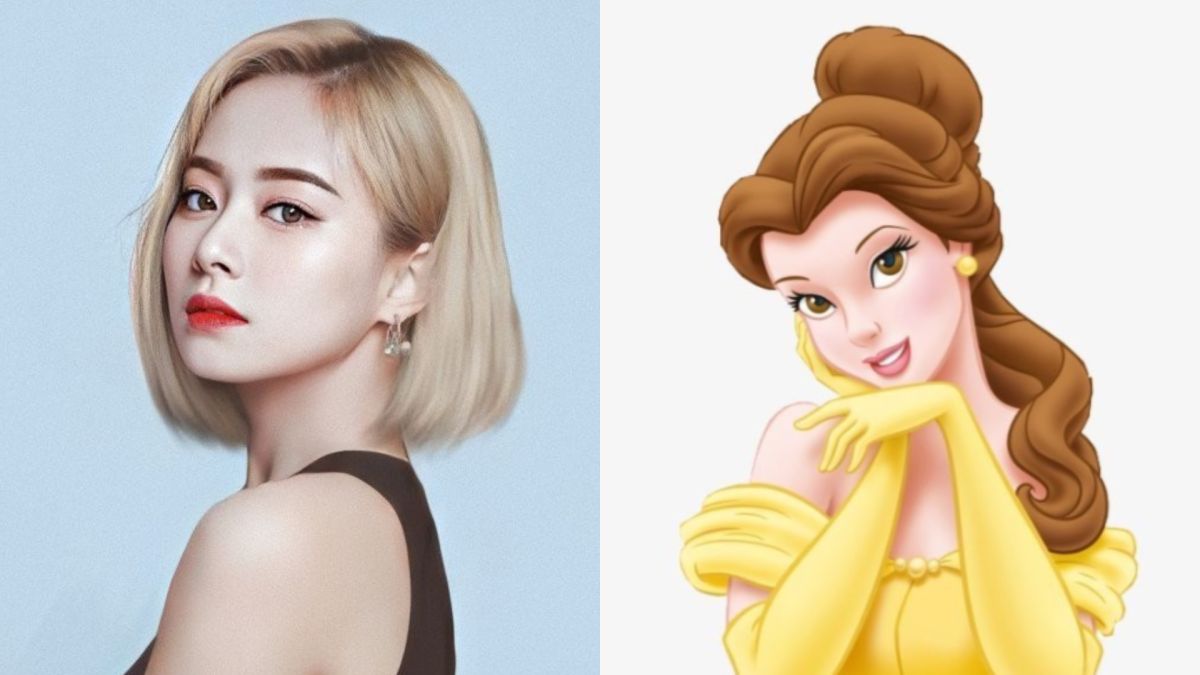 ▲子瑜新造型幾乎同步複製迪士尼動畫《美女與野獸》的「貝兒公主」。（圖／推特、劇照）