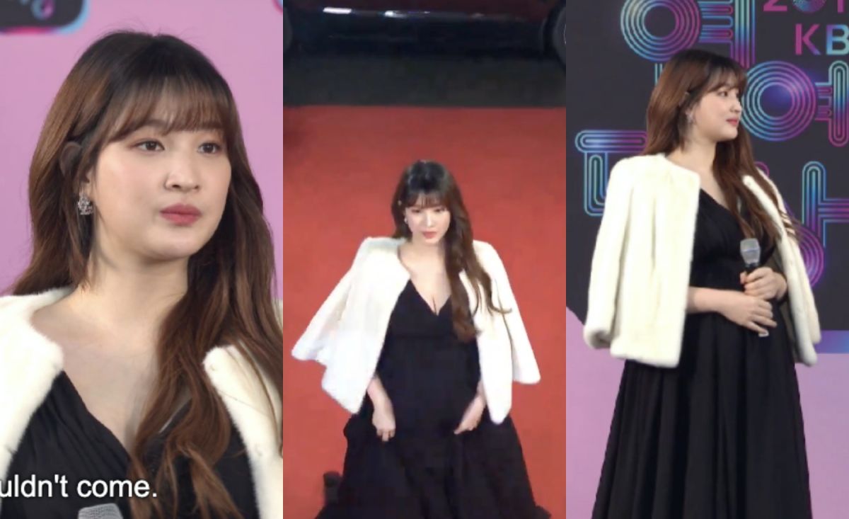 ▲律喜懷孕走紅毯。（圖／VLIVE）
