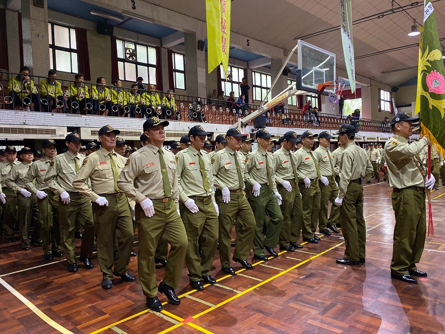 ▲新北後備憲兵協勤總隊年終校閱暨戰力展示活動今（22）日在新莊恆毅中學體育館舉行。（圖／記者宋原彰攝，2019.12.22）