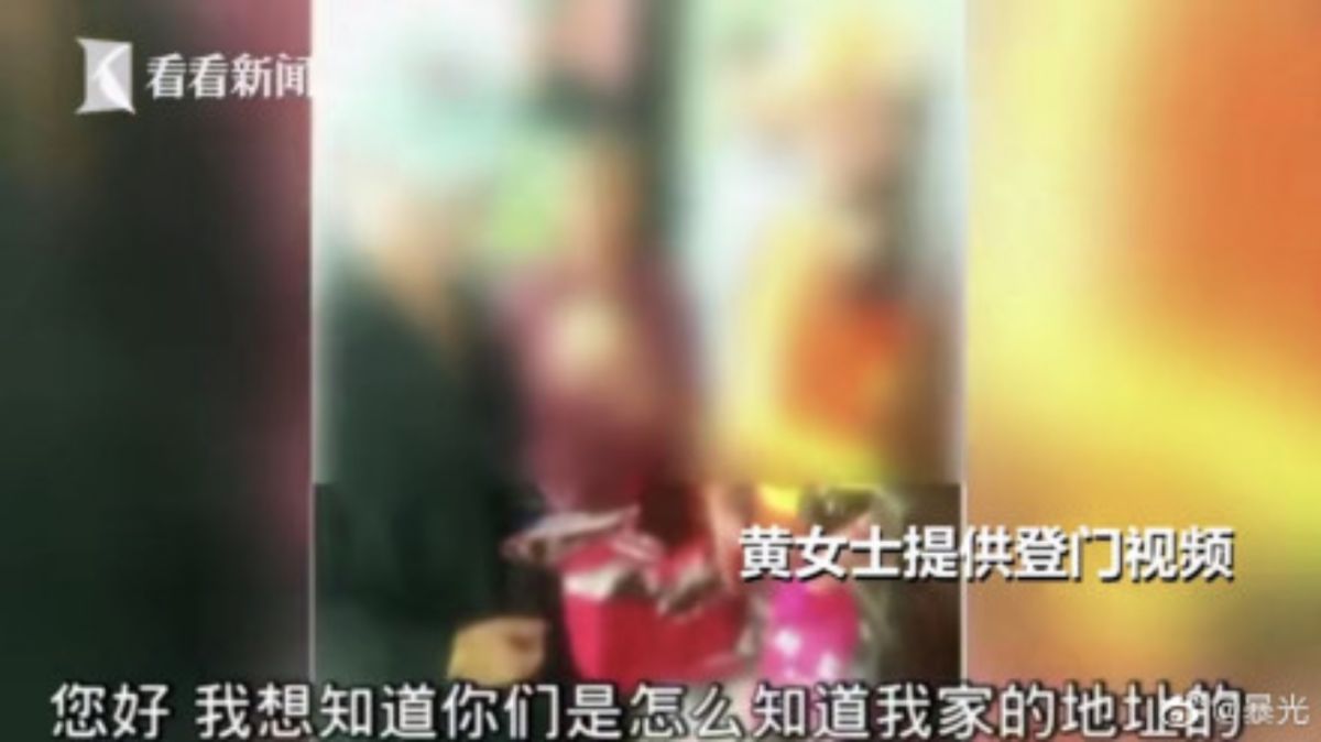 ▲大陸 1 名黃姓女子，近日向當地管理單位匿名投訴住家附近環境髒亂，希望能有所改善，但不久後被投訴的環衛公司竟就直接找上門。（圖／擷取自看看新聞片段）