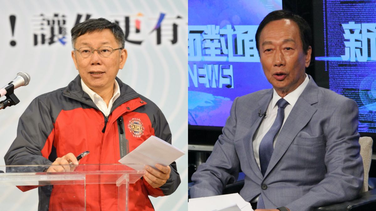 ▲台北市長柯文哲、鴻海集團創辦人郭台銘。（圖／記者林柏年攝、《新聞面對面》提供。）