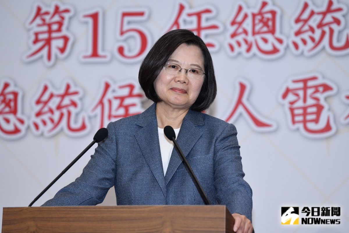 ▲民進黨總統候選人蔡英文出席第15任總統候選人第二場電視政見發表會。（圖／記者林柏年攝, 2019.12.25）