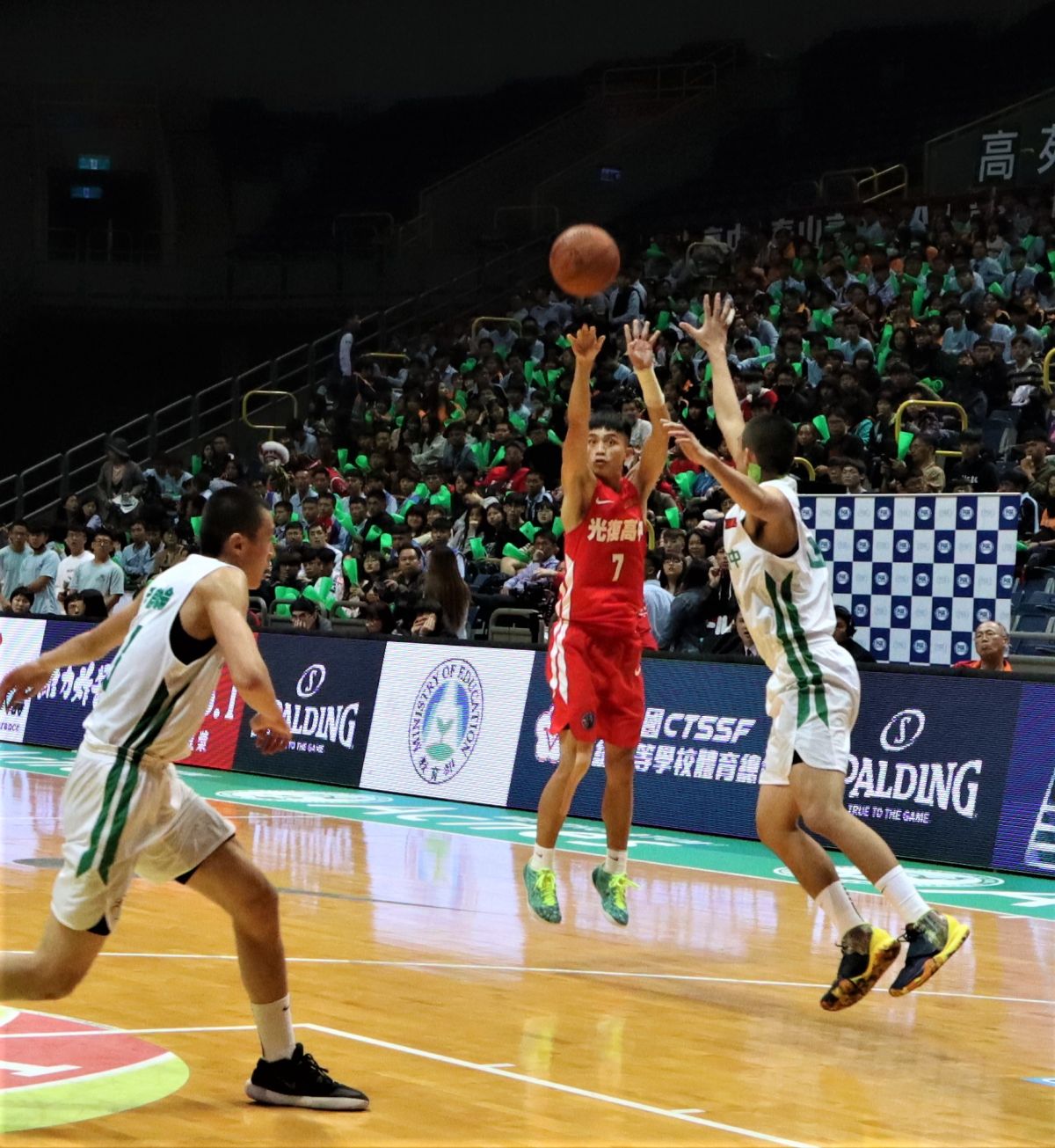 ▲HBL12強賽，光復高中余維豪(7號)。（圖／鍾東穎攝 ,2019.12.25）
