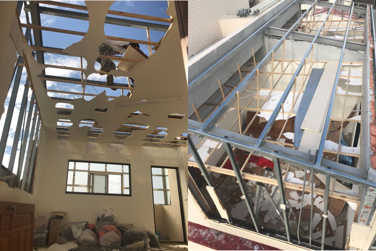 ▲台南國安街民宅違章，工務局執行強制拆除。（圖／記者陳聖璋翻攝）