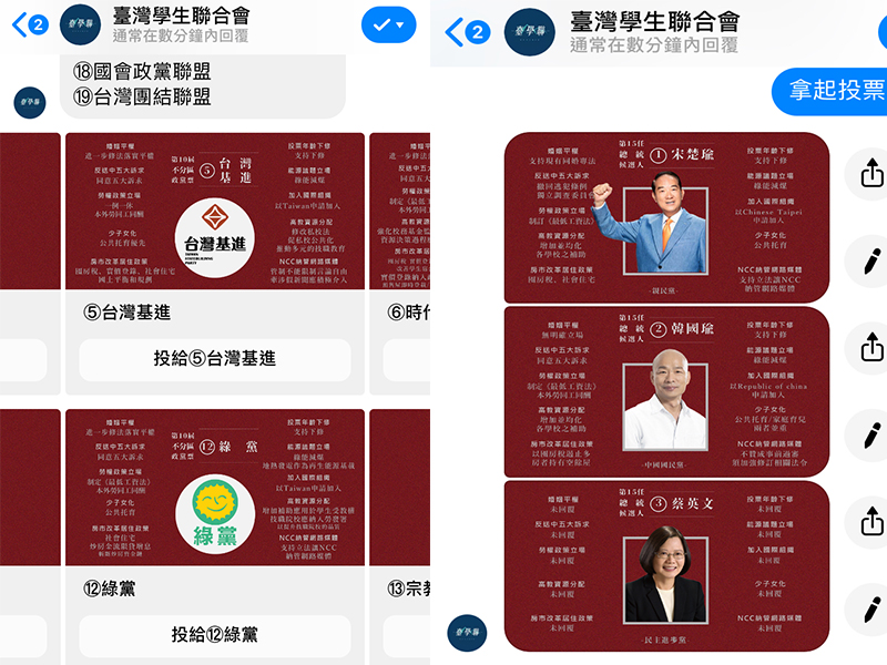 ▲由台灣學生聯合會主辦的「2020大專生暨中學生學生模擬投票」，將在今（26）天晚上8點20分開放投票。（圖／記者黃仁杰攝,2019.12.26）