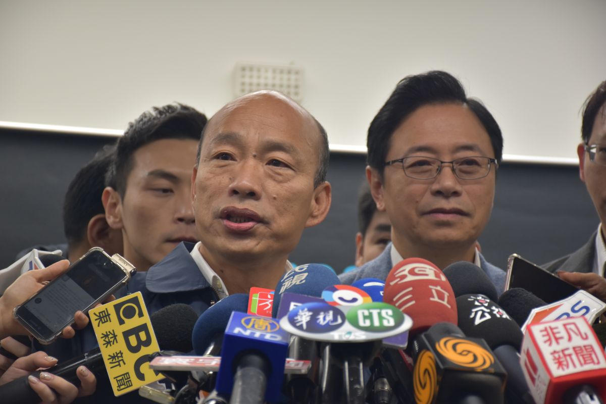 韓國瑜怒嗆民進黨強推反滲透法，藉由政治肅殺獲取政治利益，全國人民一定會唾棄他們。 (圖/記者吳承翰攝)