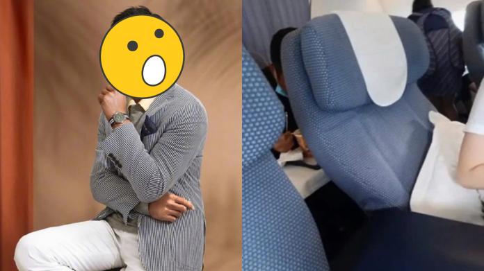 ▲野生香港男神被捕捉在機艙內吃泡麵。（圖／微博）