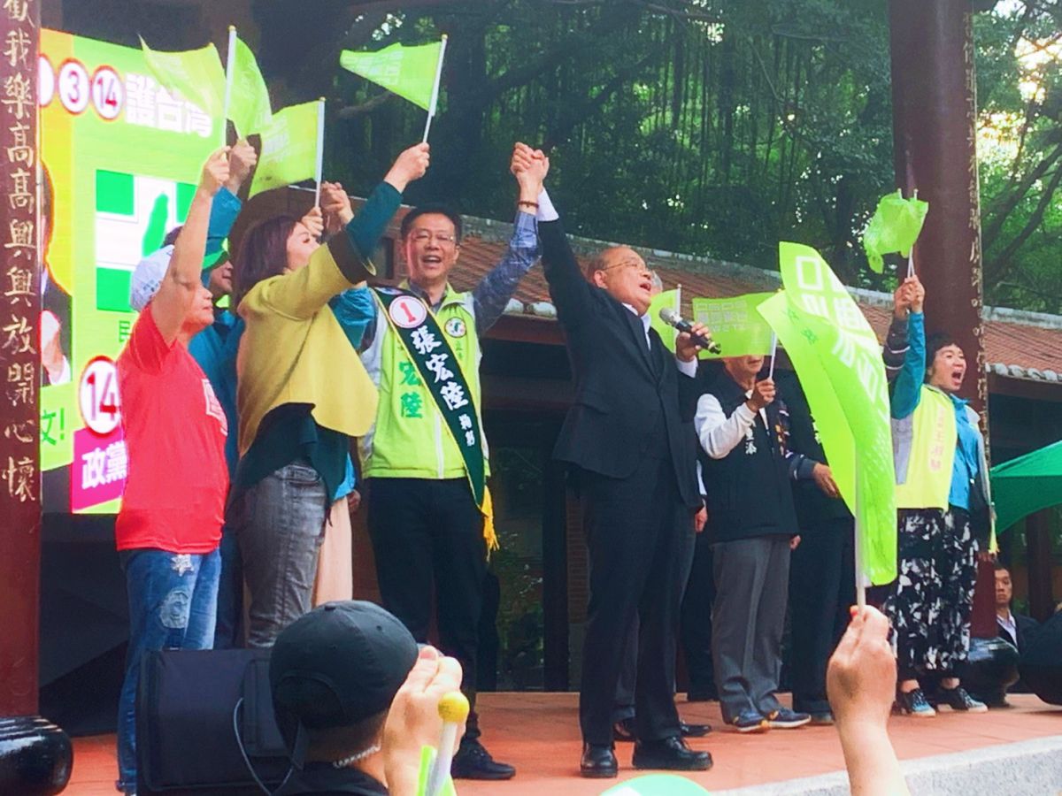 ▲蘇貞昌今出席新北市板橋西區民進黨候選人張宏陸的造勢活動。（圖／記者宋原彰攝，2019.12.28）