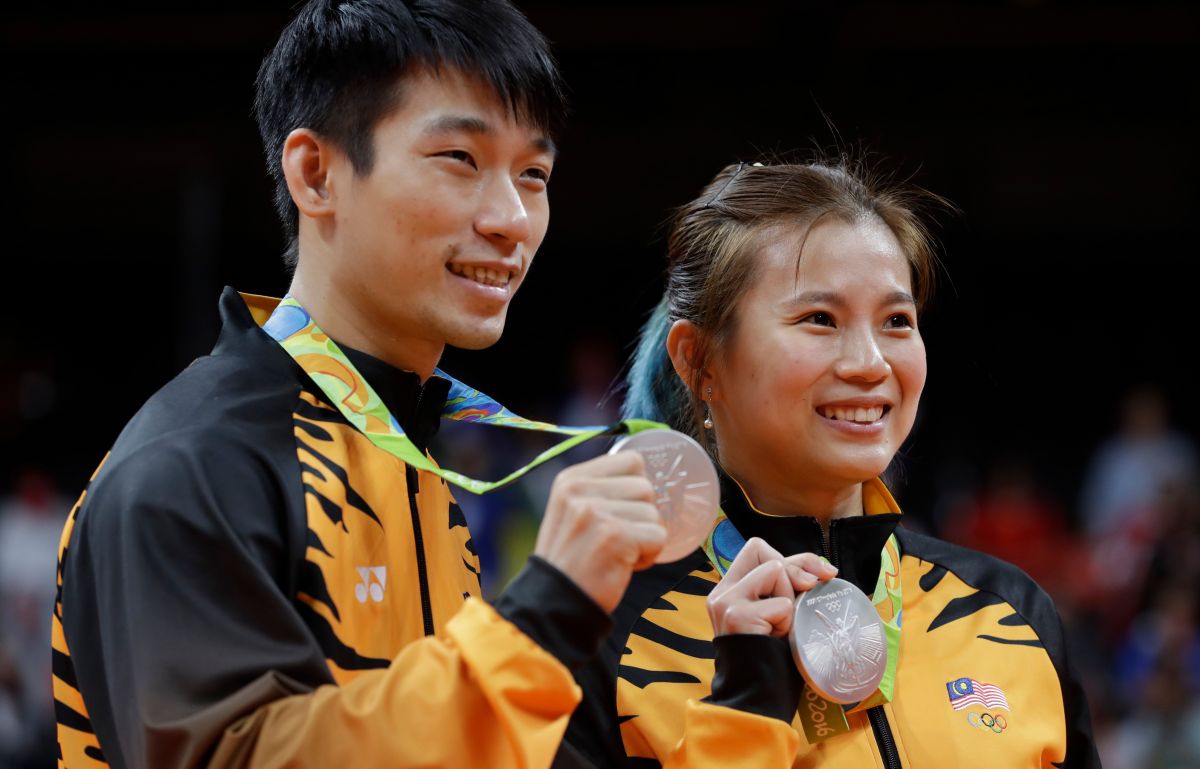 馬來西亞奧運混雙銀牌組合陳炳順/吳柳瑩（圖／美聯社／達志影像）