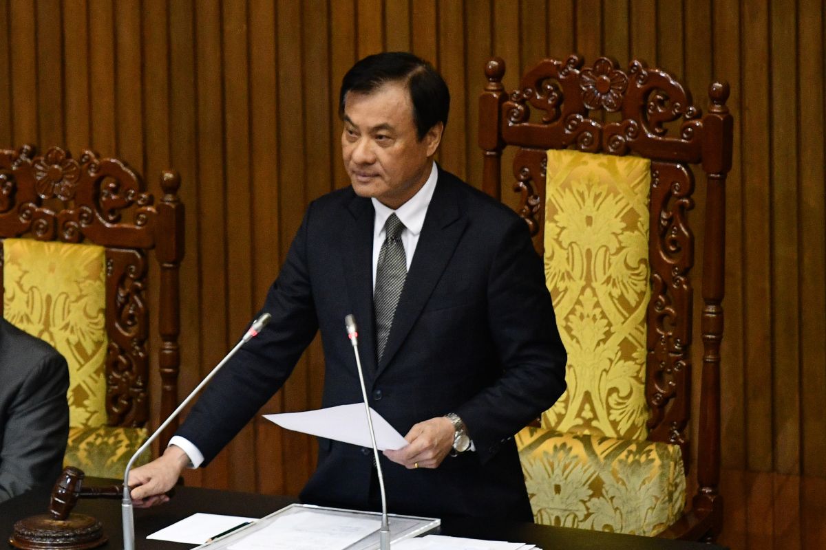 ▲立法院長蘇嘉全敲槌，宣布反滲透法草案三讀通過。（圖／記者林柏年攝, 2019.12.31）